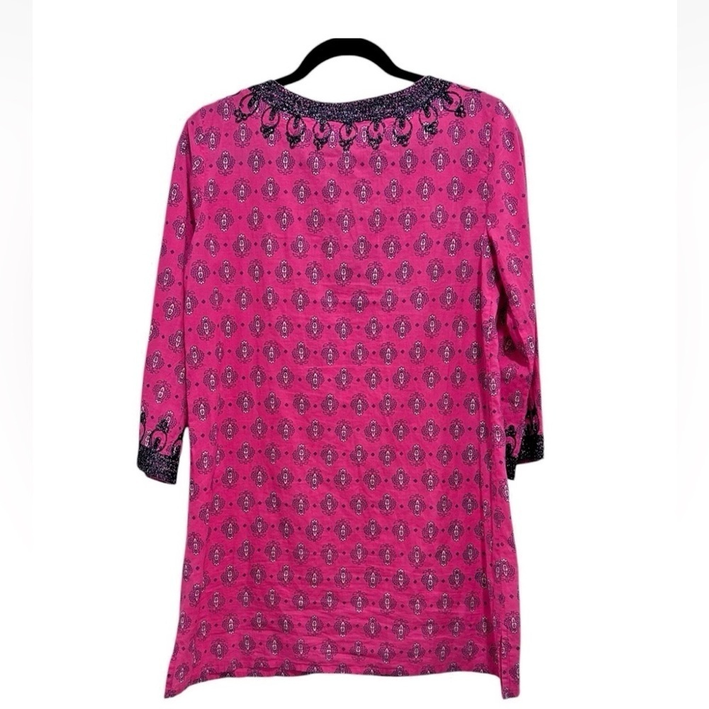 Calypso St Barth Mini Tunic Dress Cotton Size XS Embroidered Sparkle Coverup - Picture 3 of 5
